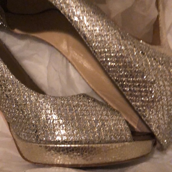 ❤️Jimmy Choo Luna Glitter Peep Toe ❤️ - Picture 4 of 4